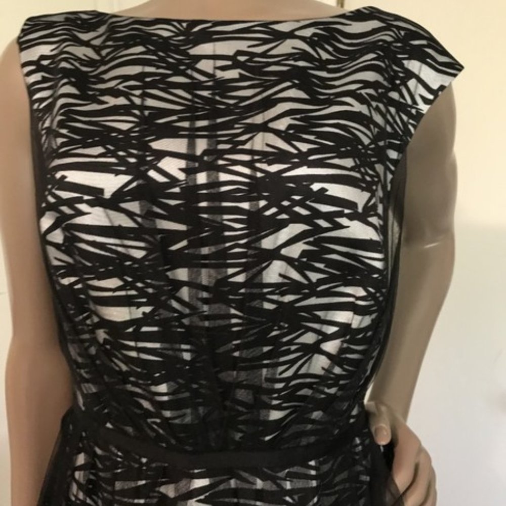 Maggy London White with Black Stripes Stunning For
